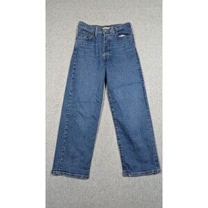 Levis Premium Women Jeans 27x25 Ribcage‎ Straight Ankle Button Fly Medium Y2k